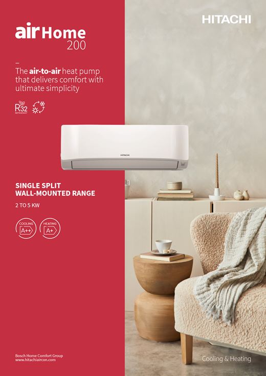 Cover of the Hitachi airHome 200 sales information brochure